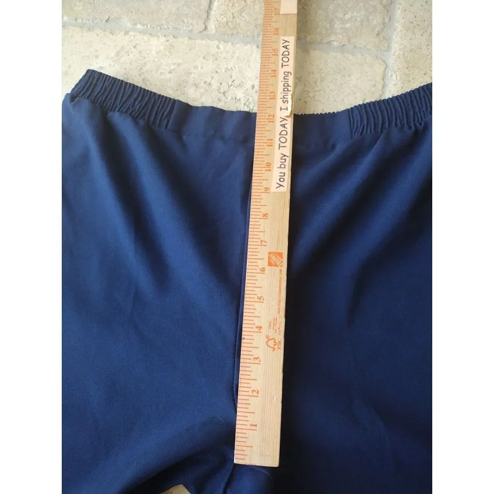 Monterey Canyon Pants Women 12 Navy Elastic‎ Waist Pull On 100% Polyester Casual